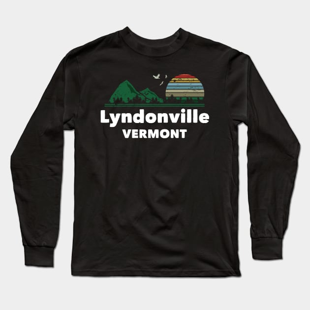 Mountain Sunset Flying Birds Outdoor Lyndonville Vermont Long Sleeve T-Shirt by greenrepublicmerch
